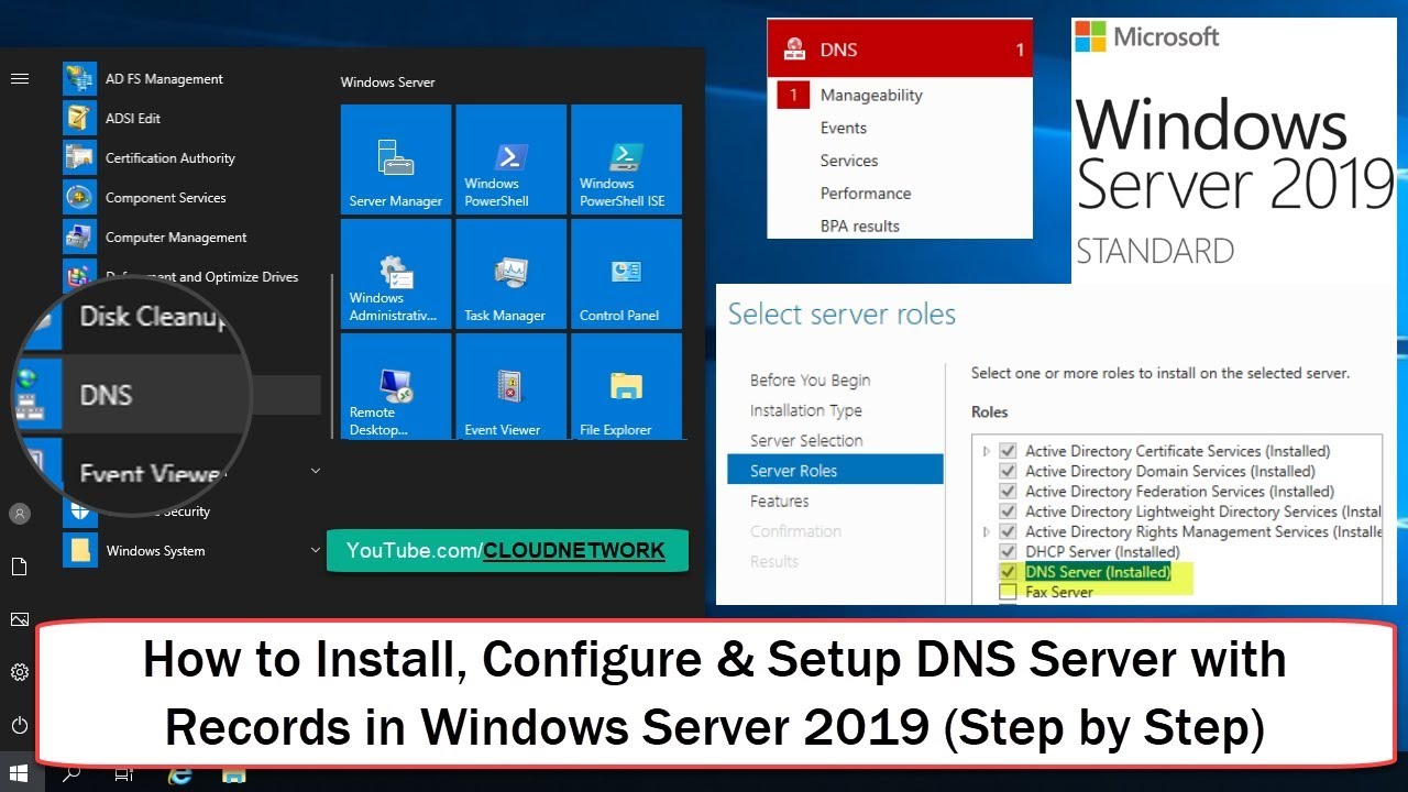 Install dns windows server 2016 full