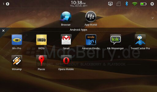 Android Apps For Blackberry Playbook