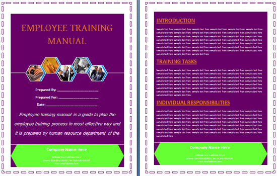 Employee training manual template free